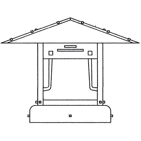 Pagoda 1 Light 13 inch Verdigris Patina Column Mount in Green-Red-Gold White Iridescent