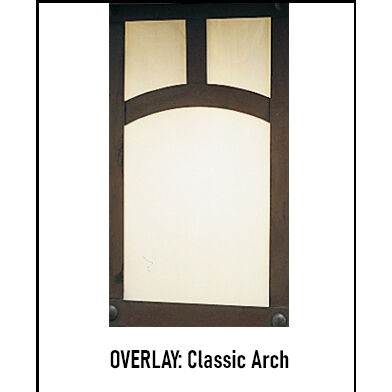Evergreen 1 Light 12.88 inch Verdigris Patina Outdoor Wall Mount in Gold White Iridescent, Classic Arch Overlay