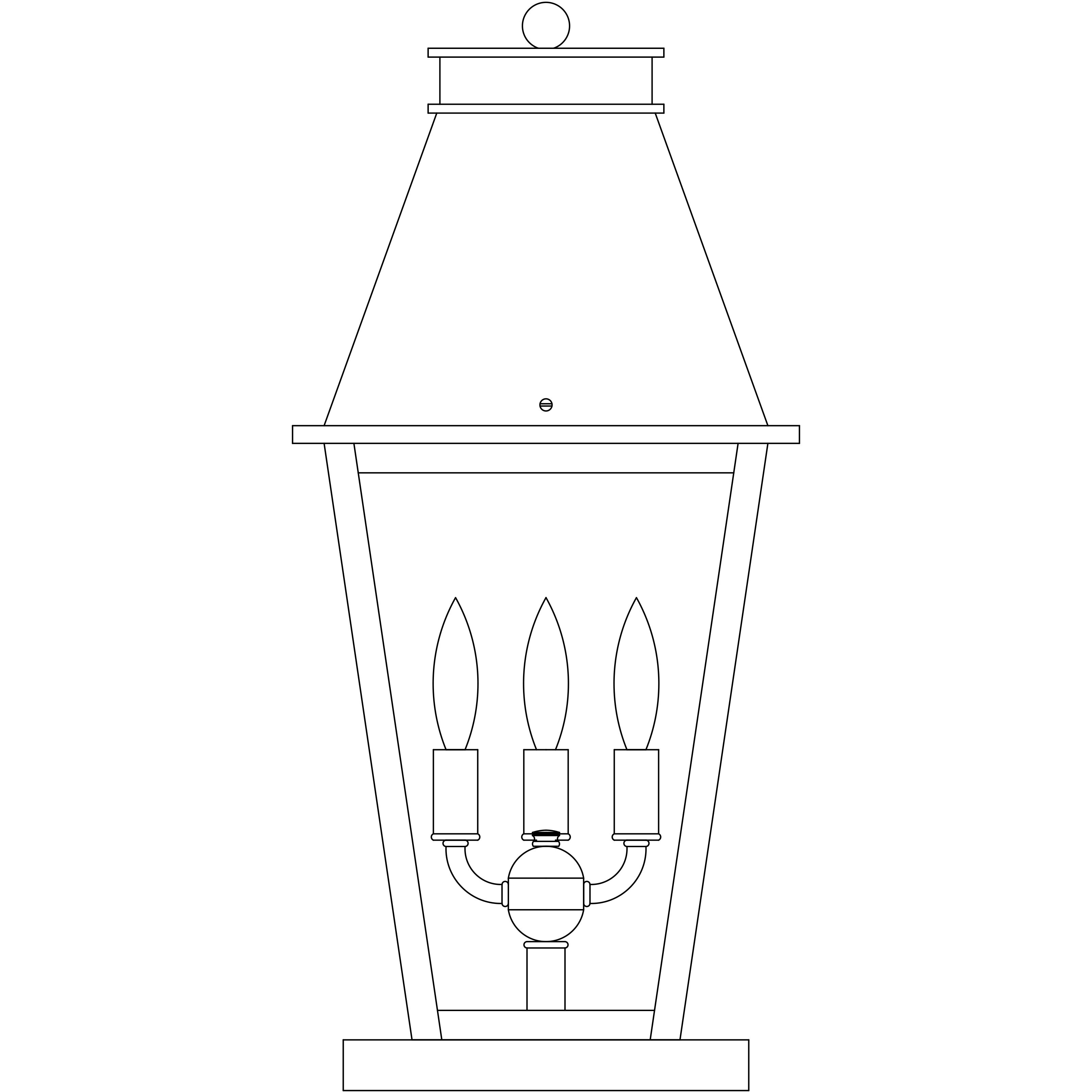 Croydon 3 Light 21 inch Antique Copper Column Mount in Clear Seedy