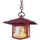 Pagoda 1 Light 12 inch Verdigris Patina Outdoor Pendant in Gold White Iridescent