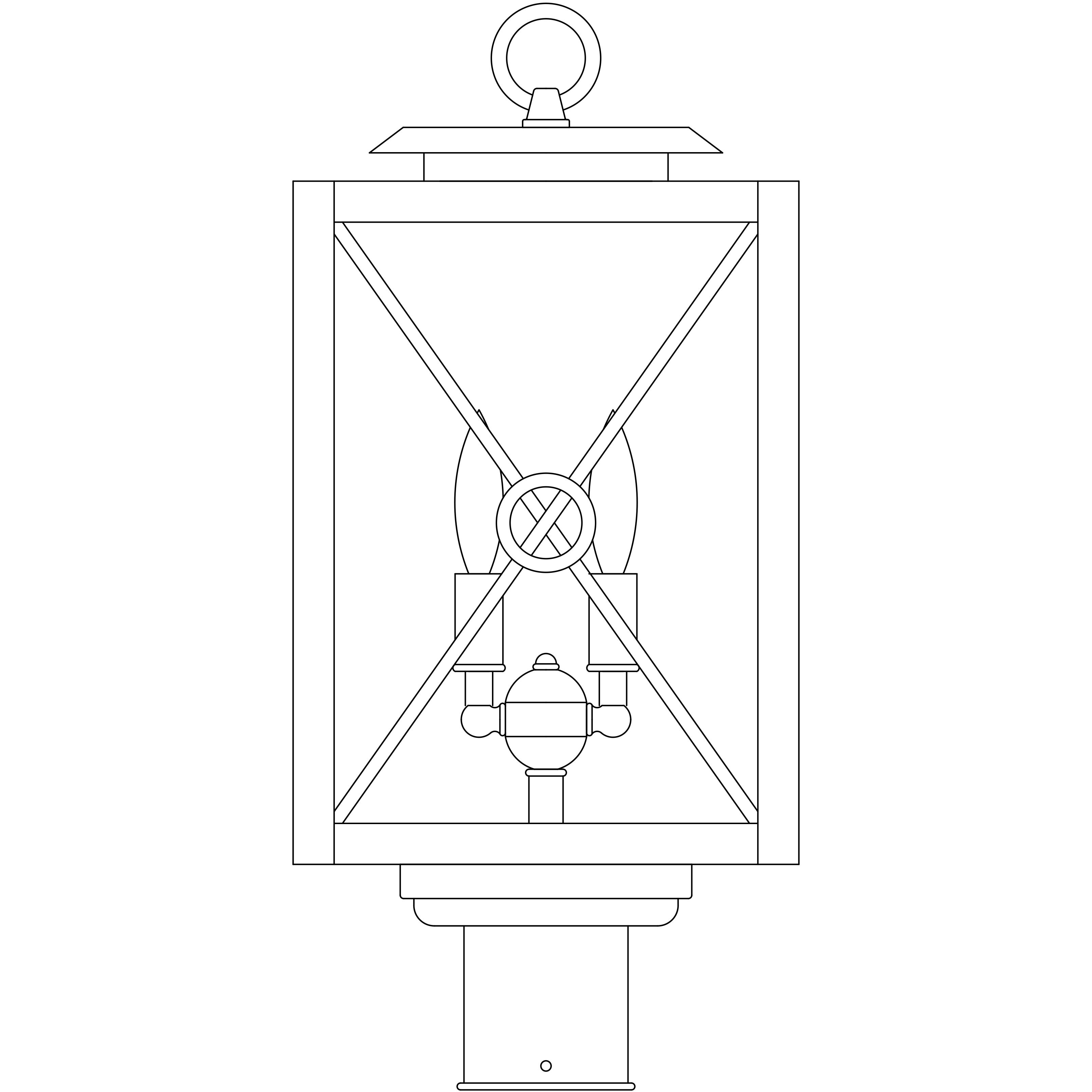 Exeter 2 Light 15.5 inch Satin Black Post Mount in Clear Seedy