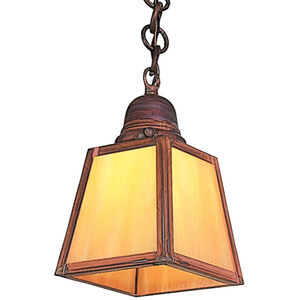A-line 1 Light 4.75 inch Raw Copper Pendant Ceiling Light in Gold White Iridescent, Empty