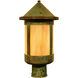 Berkeley 1 Light 13.25 inch Verdigris Patina Post Mount in Almond Mica