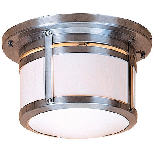 Berkeley 2 Light 12 inch Nickel Flush Mount Ceiling Light in Clear Seedy