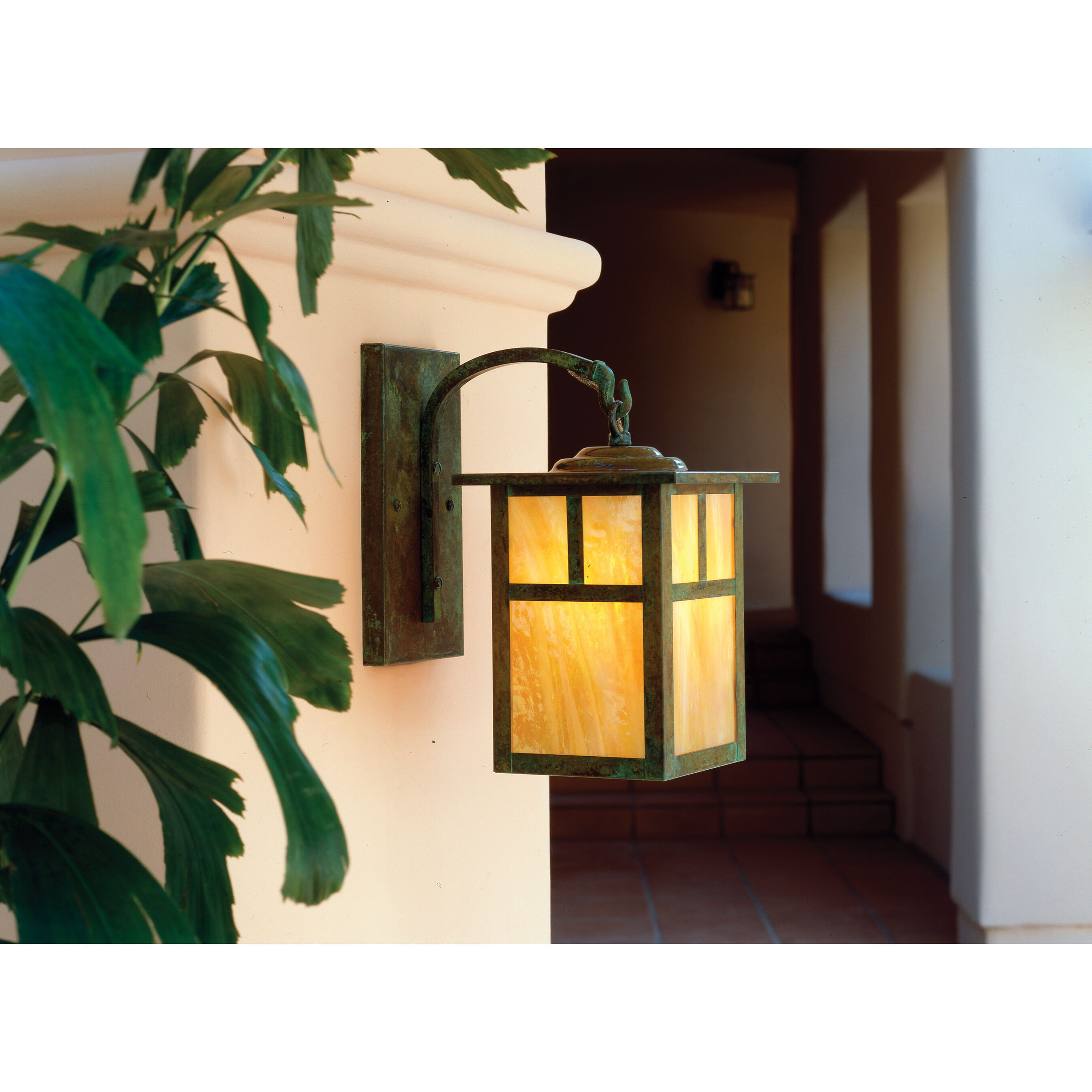 Mission 1 Light 7.25 inch Antique Brass Wall Mount Wall Light in Gold White Iridescent, Empty