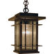 Oak Park 1 Light 8.5 inch Satin Black Pendant Ceiling Light in Almond Mica