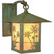 Timber Ridge 1 Light 15 inch Pewter Outdoor Wall Mount in Off White, Palm Tree Filigree