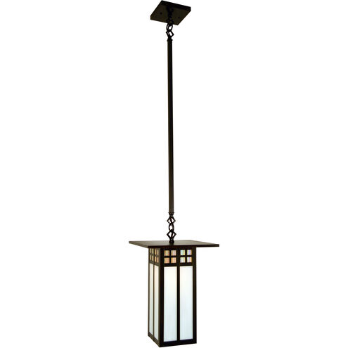 Glasgow 1 Light 9 inch Mission Brown Pendant Ceiling Light in Rain Mist