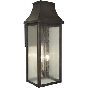 Providence 2 Light 24 inch Mission Brown Outdoor Wall Mount in Clear Seedy
