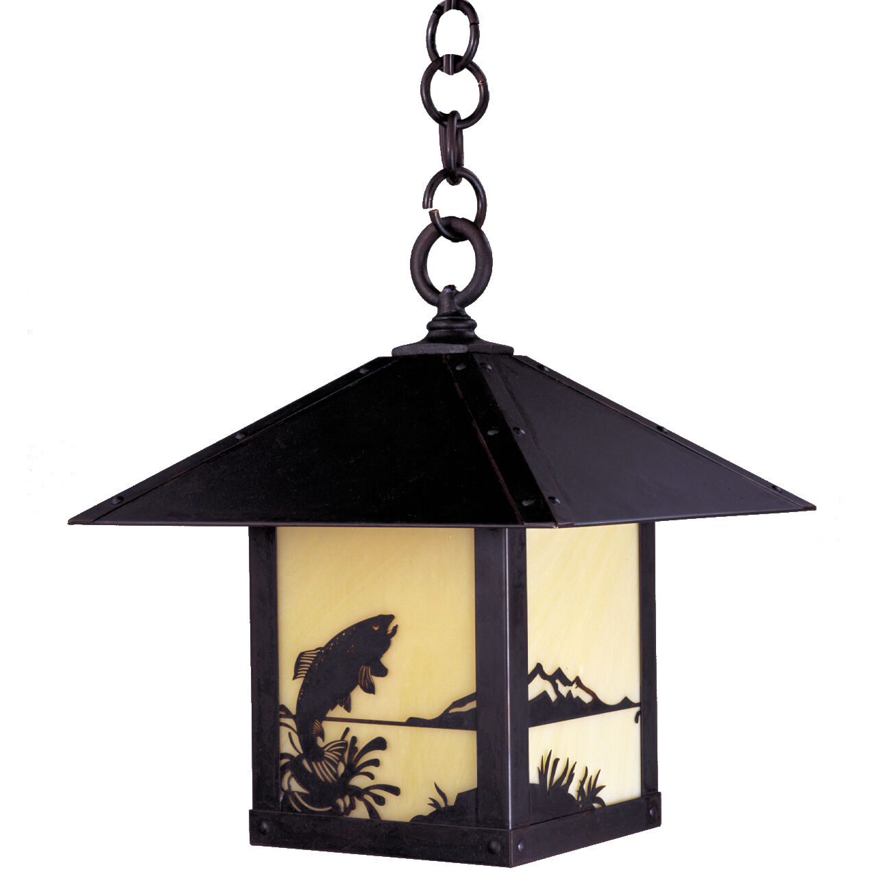 Timber Ridge 1 Light 9 inch Antique Brass Pendant Ceiling Light in Tan, Trout Filigree