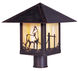 Timber Ridge 1 Light 12 inch Raw Copper Post Mount in Rain Mist