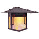 Pagoda 1 Light 12 inch Satin Black Outdoor Wall Mount in Green-Red-Gold White Iridescent