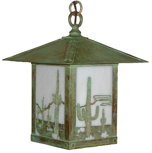 Timber Ridge 1 Light 9 inch Verdigris Patina Pendant Ceiling Light in White Opalescent