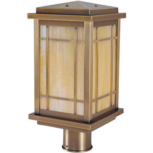 Avenue 1 Light 12.75 inch Antique Brass Post Mount in Gold White Iridescent
