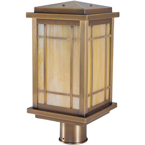 Avenue 1 Light 12.75 inch Verdigris Patina Post Mount in White Opalescent