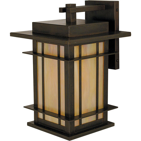 Oak Park 1 Light 15 inch Verdigris Patina Outdoor Wall Mount in White Opalescent