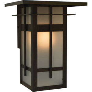 Finsbury 1 Light 10.5 inch Rustic Brown Outdoor Wall Mount in Almond Mica