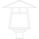 Carmel 1 Light 11.38 inch Antique Brass Post Mount in White Opalescent, Dart Overlay