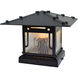 Pagoda 1 Light 7.5 inch Rustic Brown Column Mount in Green-Red-Gold White Iridescent