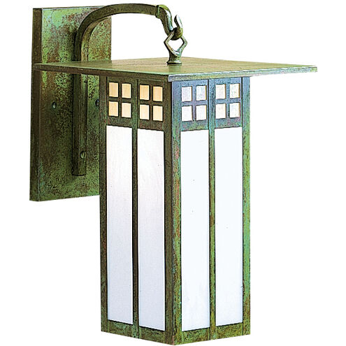 Glasgow 1 Light 30 inch Verdigris Patina Outdoor Wall Mount in White Opalescent