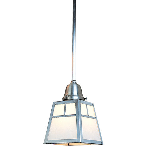 A-line 1 Light 4.75 inch Mission Brown Pendant Ceiling Light in White Opalescent, T-Bar Overlay