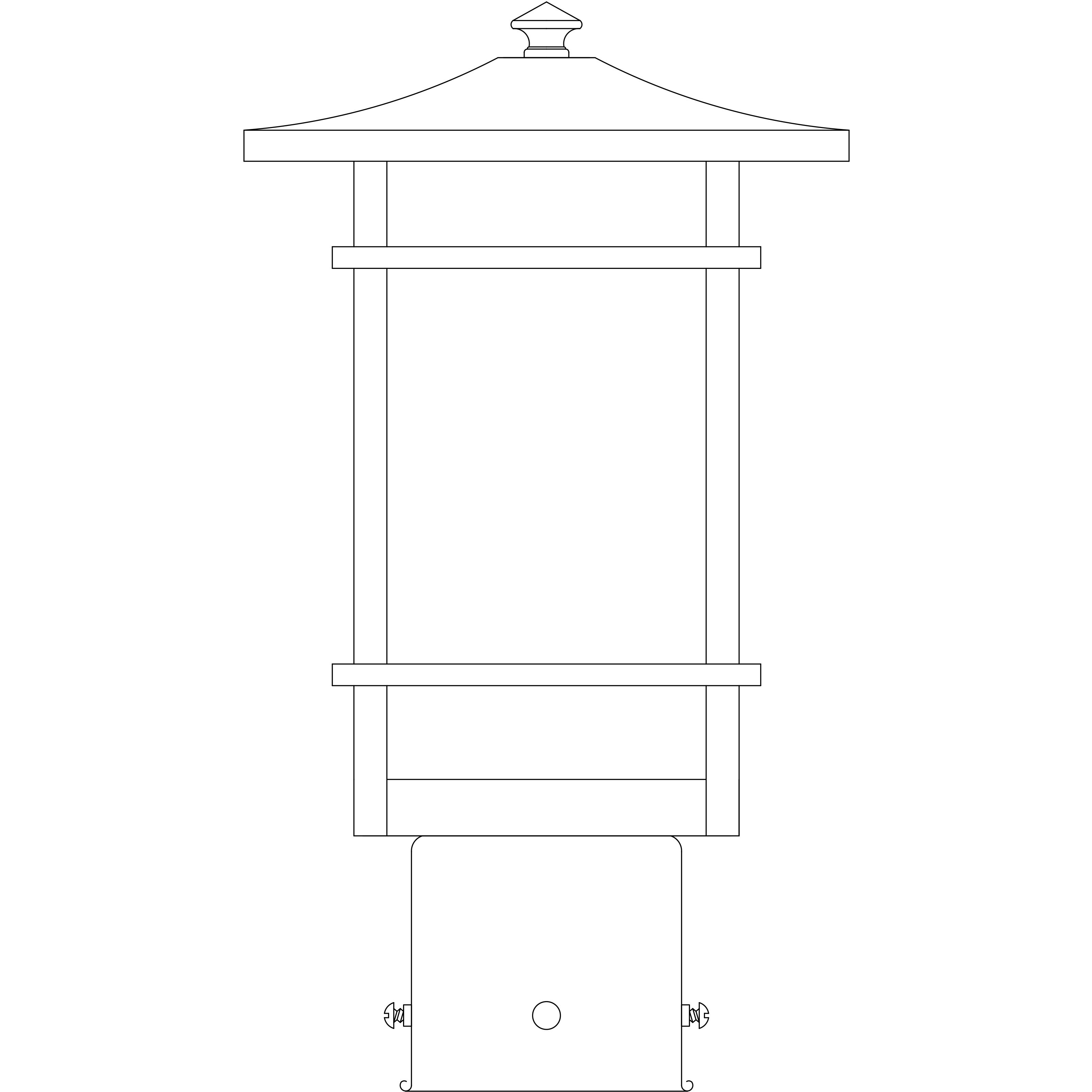 Katsura 1 Light 11 inch Antique Brass Post Mount in Gold White Iridescent