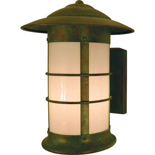 Newport 1 Light 12.12 inch Verdigris Patina Outdoor Wall Mount in Frosted