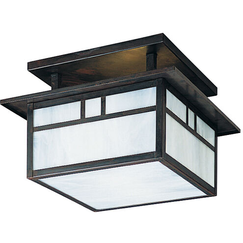 Huntington 2 Light 15 inch Verdigris Patina Flush Mount Ceiling Light in Frosted, Double T-Bar Overlay