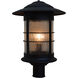 Newport 1 Light 22.5 inch Satin Black Post Mount in Almond Mica