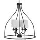 Bonita 4 Light 23 inch Matte Black Foyer Chandelier Ceiling Light, Design Series