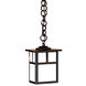 Mission 1 Light 4.88 inch Antique Brass Pendant Ceiling Light in White Opalescent, Empty