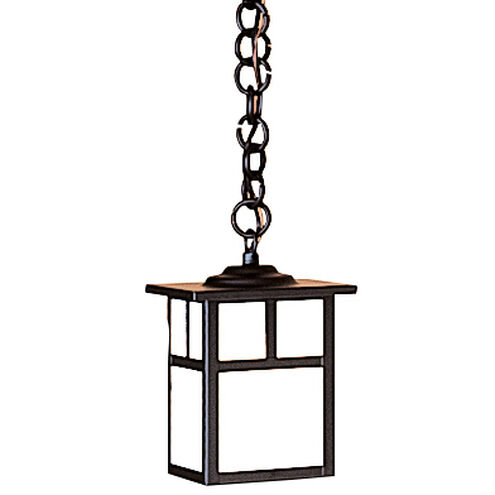Mission 1 Light 4.88 inch Antique Brass Pendant Ceiling Light in White Opalescent, Empty