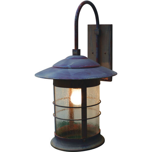 Newport 1 Light 24.5 inch Mission Brown Outdoor Wall Mount in Frosted