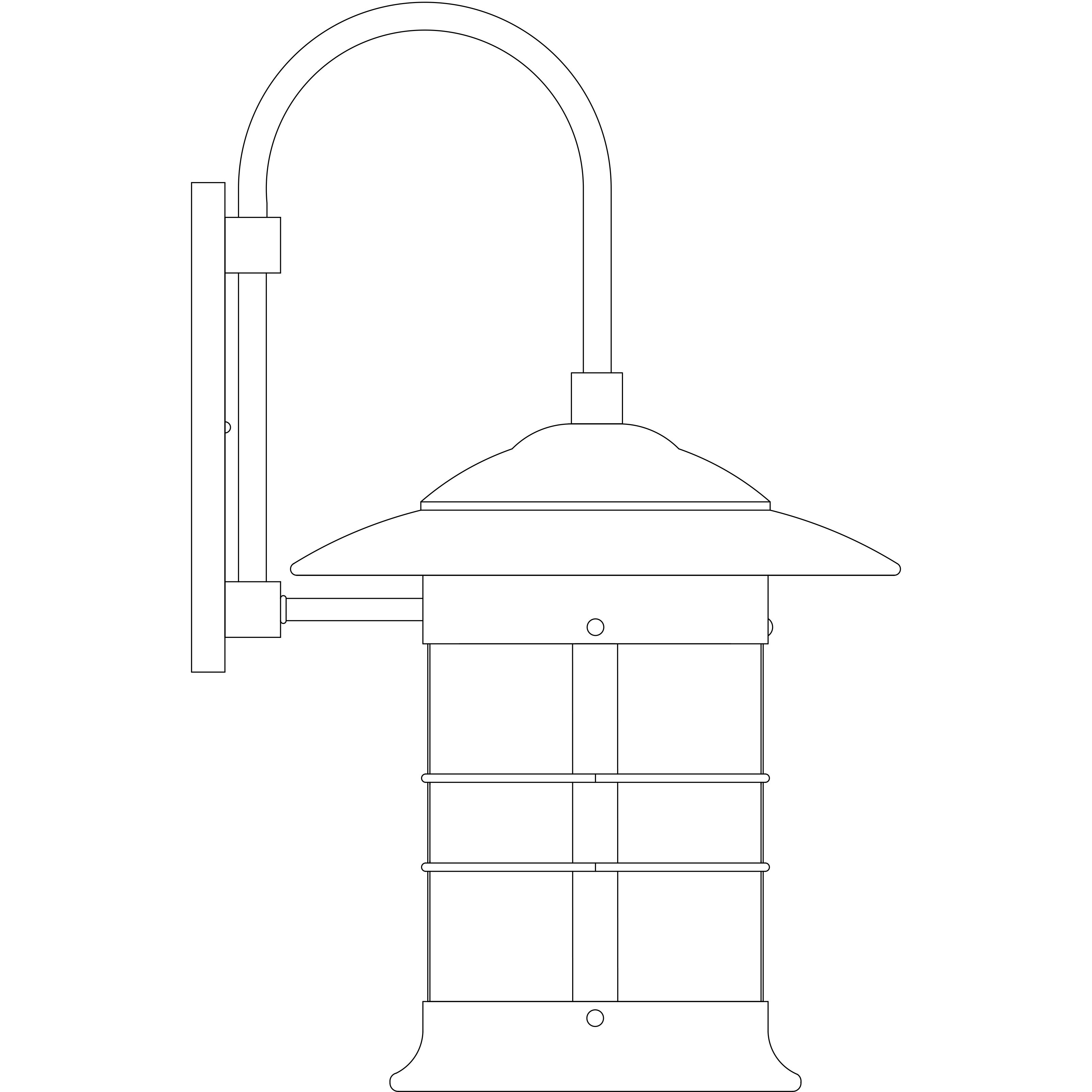 Newport 1 Light 24.5 inch Mission Brown Outdoor Wall Mount in Frosted