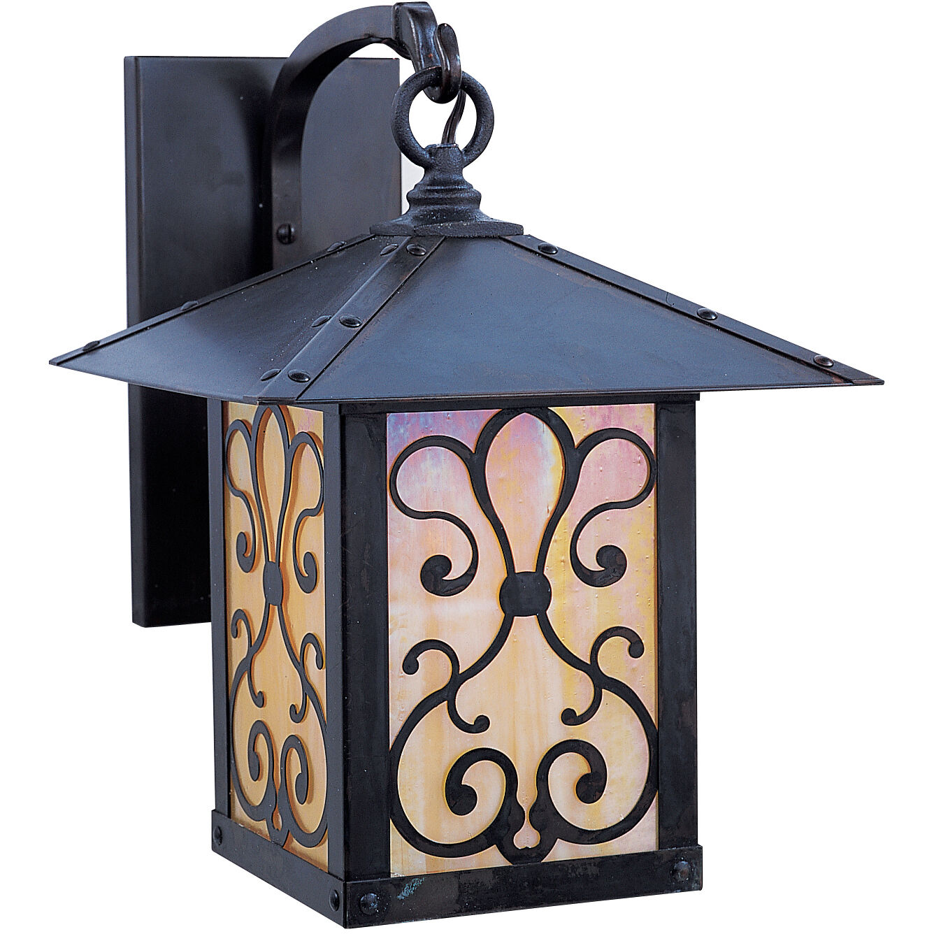 Timber Ridge 1 Light 15 inch Satin Black Outdoor Wall Mount in Off White, Ashbury Filigree