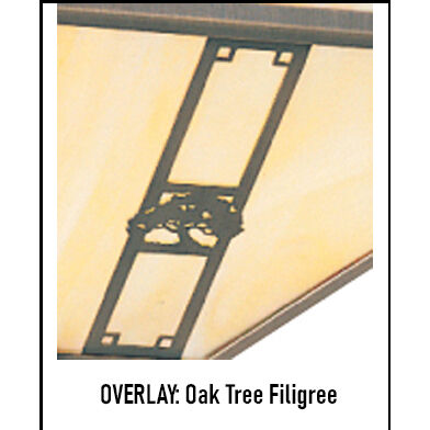 Pasadena 4 Light 16 inch Verdigris Patina Semi-Flush Mount Ceiling Light in White Opalescent, Oak Tree Filigree