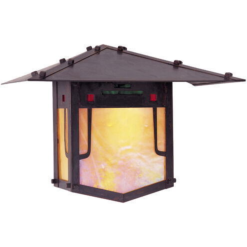 Pagoda 1 Light 6.5 inch Verdigris Patina Outdoor Wall Mount in Cream