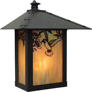 Evergreen 1 Light 10.75 inch Mission Brown Outdoor Wall Mount in Cream, Sycamore Filigree