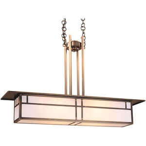 Huntington 2 Light 8.63 inch Antique Brass Pendant Ceiling Light in White Opalescent, Double T-Bar Overlay