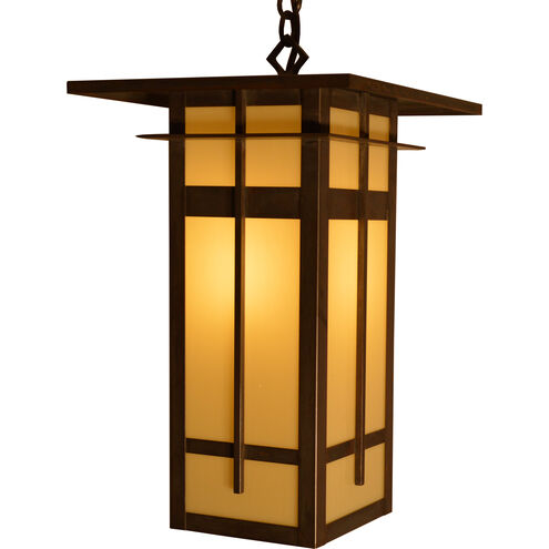 Finsbury 1 Light 10 inch Antique Brass Pendant Ceiling Light in Tan