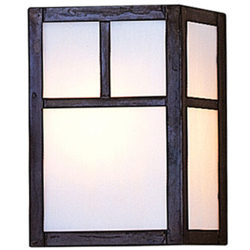 Mission 1 Light 5 inch Rustic Brown Wall Mount Wall Light in White Opalescent