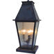 Croydon 3 Light 21 inch Antique Copper Column Mount in Clear Seedy
