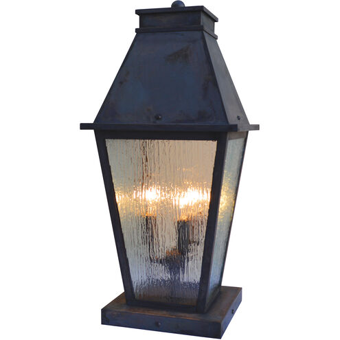 Croydon 3 Light 21 inch Antique Copper Column Mount in Clear Seedy