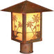 Timber Ridge 1 Light 15 inch Pewter Post Mount in Frosted, Palm Tree Filigree