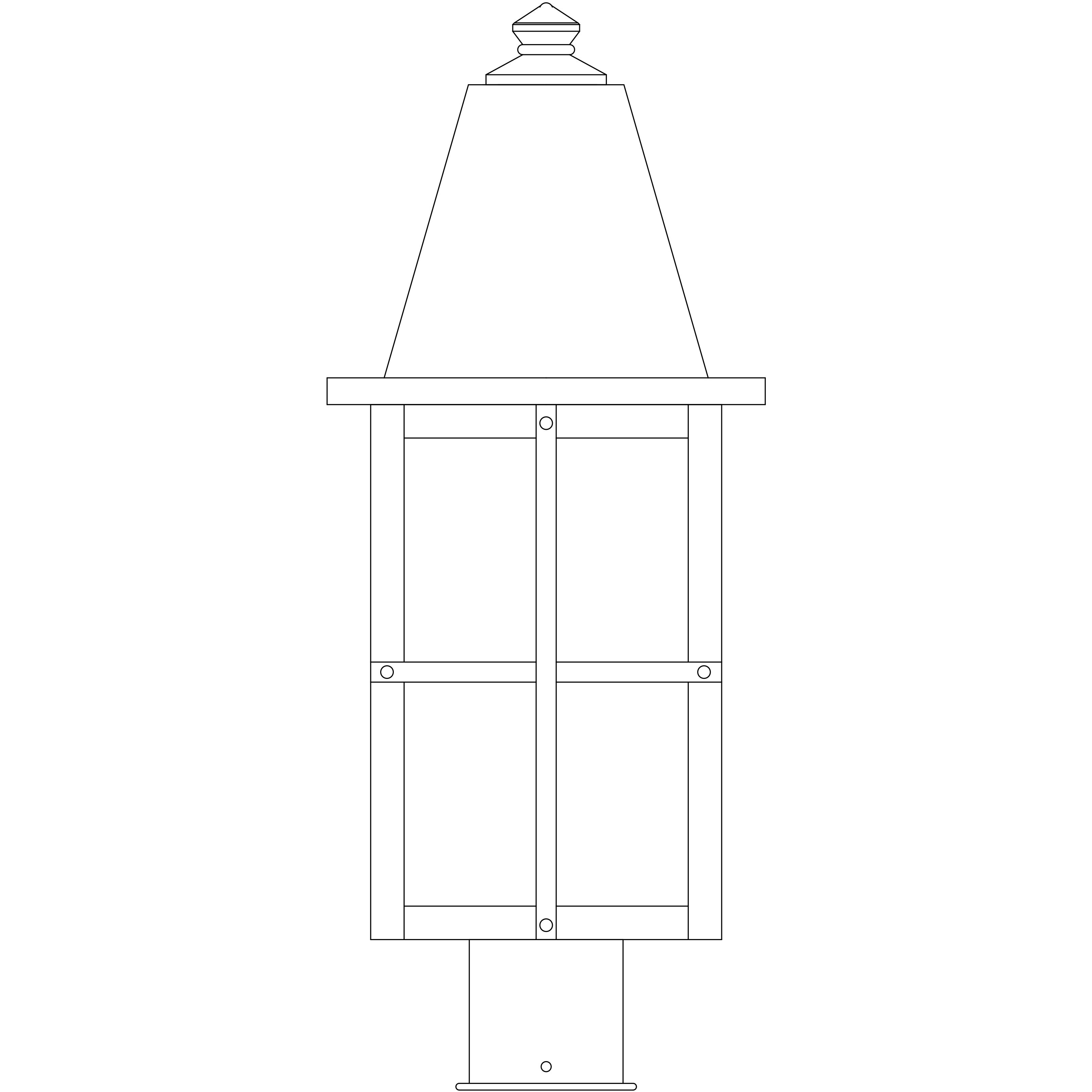 Hartford 1 Light 20.25 inch Mission Brown Post Mount in White Opalescent
