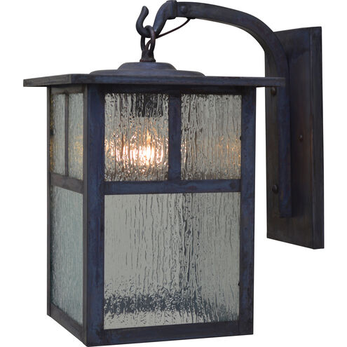 Mission 1 Light 24.88 inch Rustic Brown Outdoor Wall Mount in White Opalescent, T-Bar Overlay