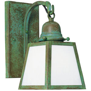 A-line 1 Light 4.75 inch Verdigris Patina Wall Mount Wall Light in White Opalescent, Empty