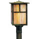 Mission 1 Light 13.25 inch Antique Copper Post Mount in Clear Seedy, Empty