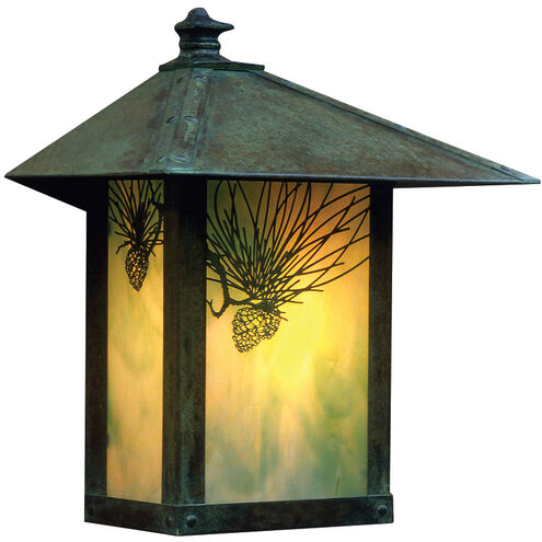 Evergreen 1 Light 16.88 inch Pewter Outdoor Wall Mount in Clear Seedy, T-Bar Overlay
