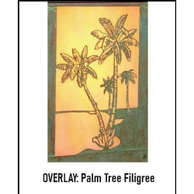 Timber Ridge 1 Light 11 inch Bronze Column Mount in Amber Mica, Palm Tree Filigree